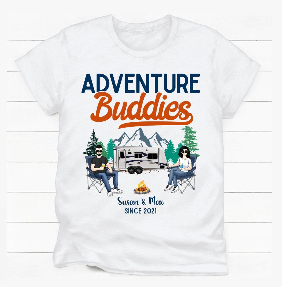 Adventure Buddies - Personalized T-shirt, Gift For Couple, Husband Wife