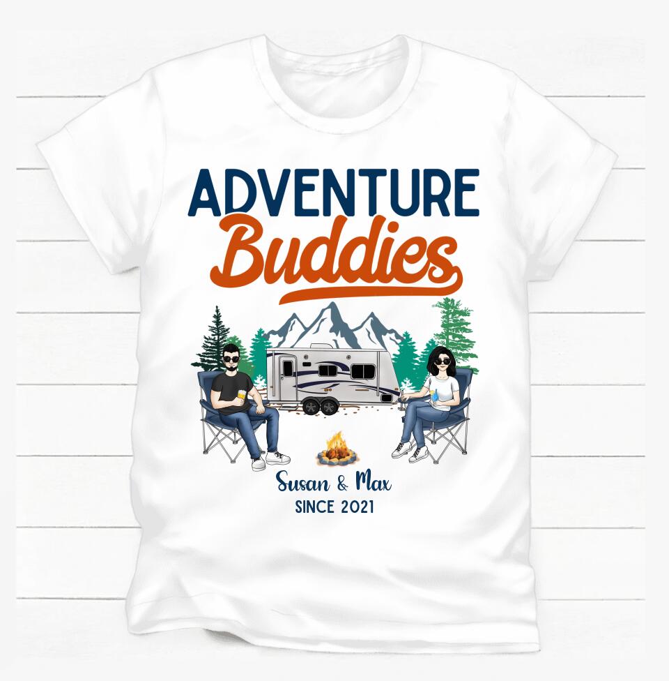 Adventure Buddies - Personalized T-shirt, Gift For Couple, Husband Wife