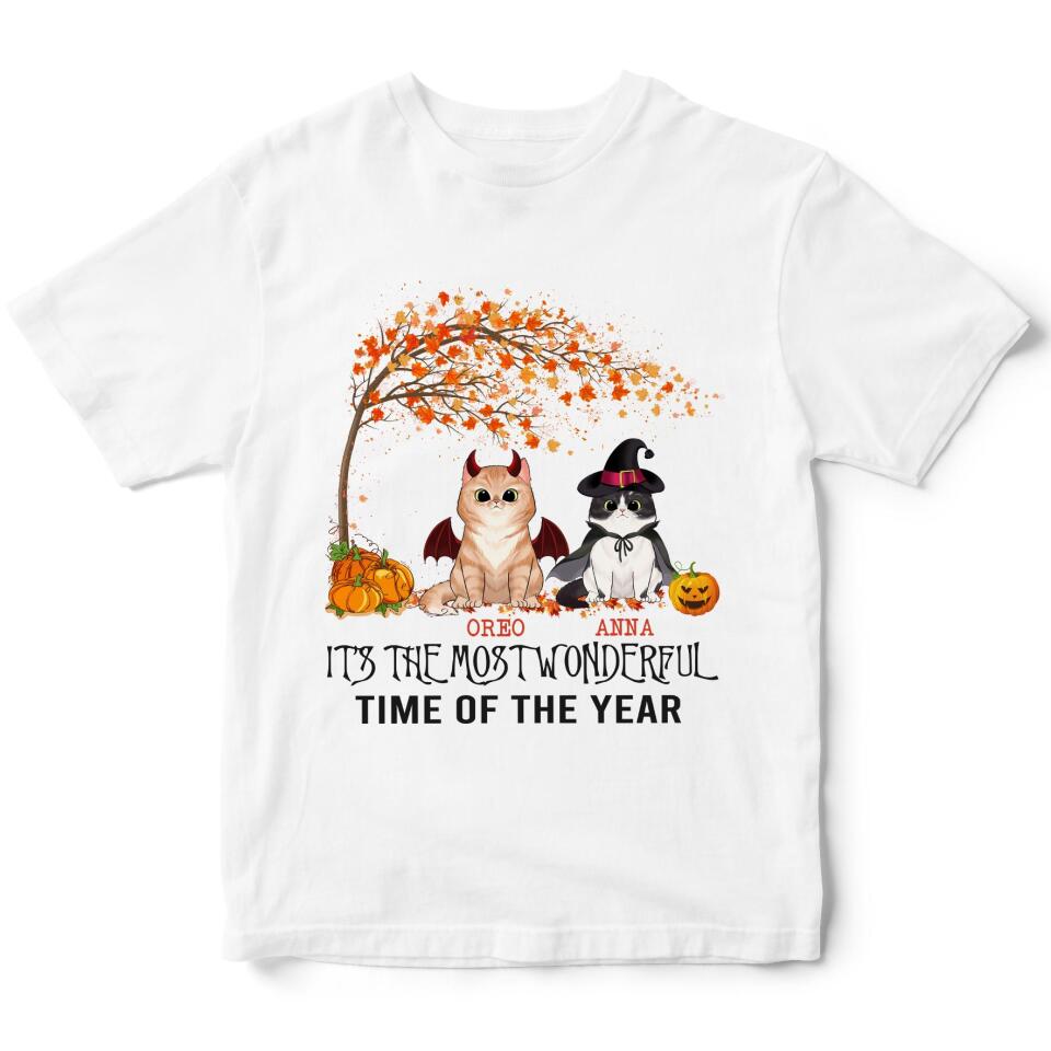 It&#39;s The Most Wonderful Time Of The Year - Personalized Halloween T-shirt, Gift For Cat Lovers