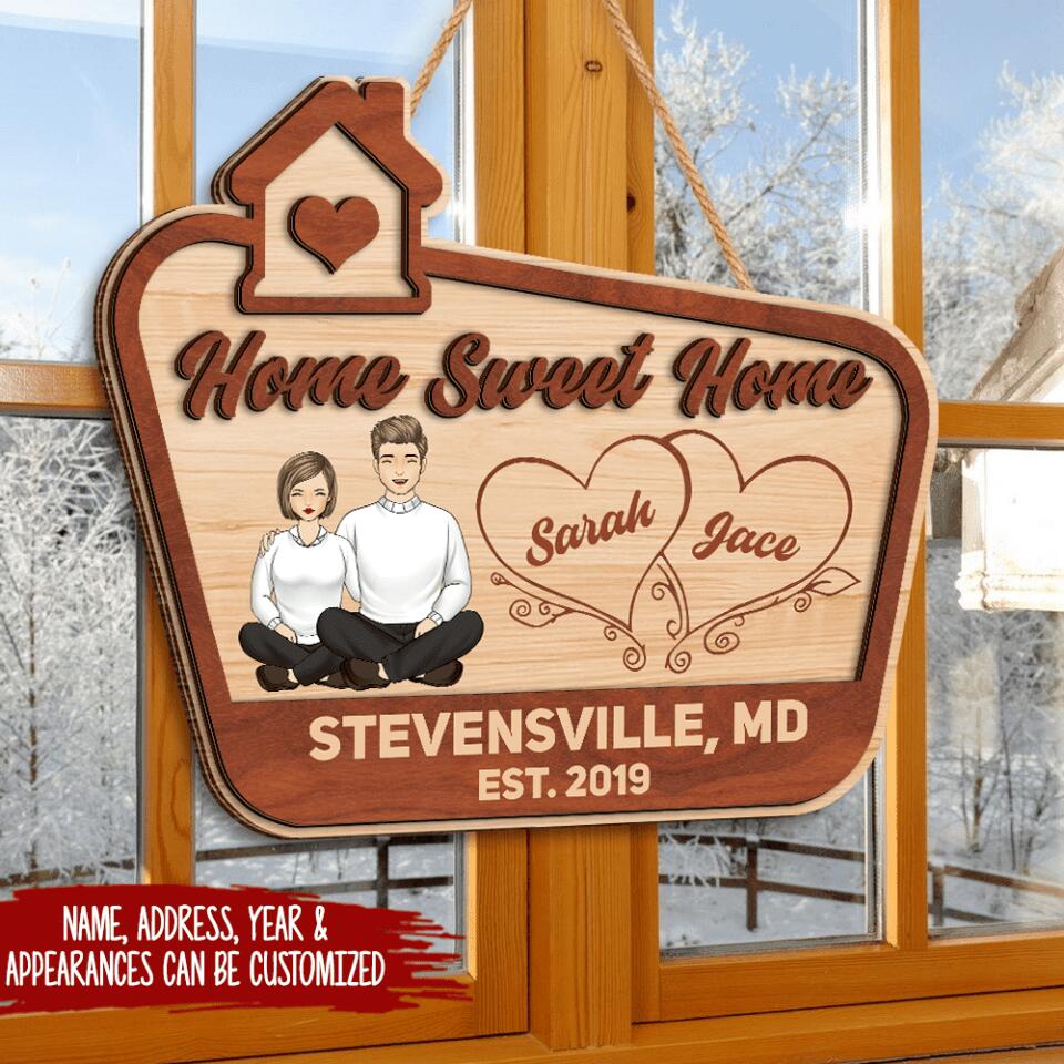 Home Sweet Home - Personalized 2 Layer Sign