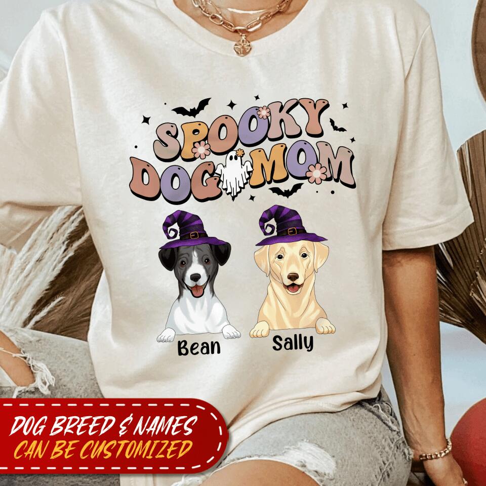 Spooky Dog Mom - Personalized T-shirt, Halloween T-shirt For Dog Lover