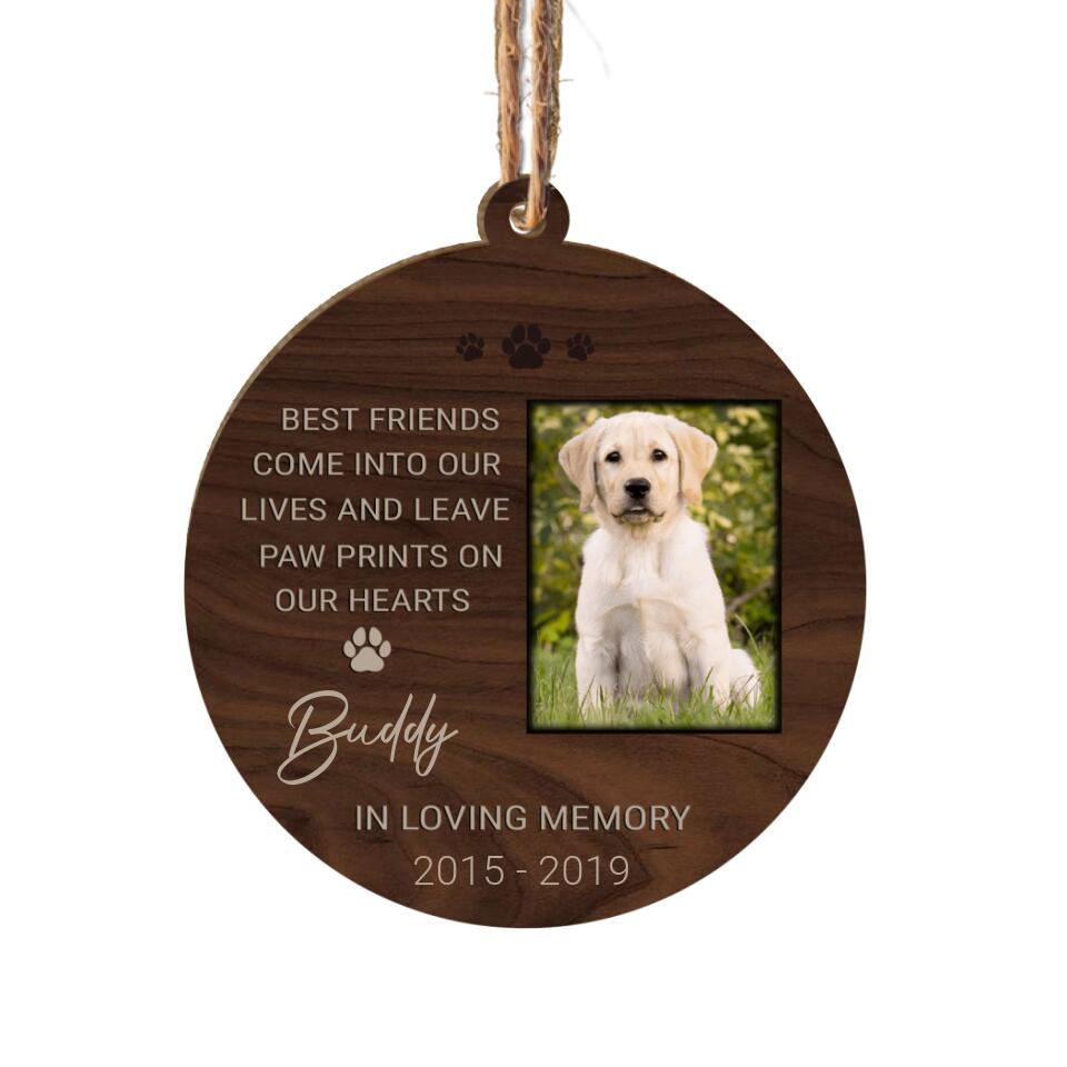 Best Friends come into our lives and leave paw prints on our hearts - Personalized Ornament