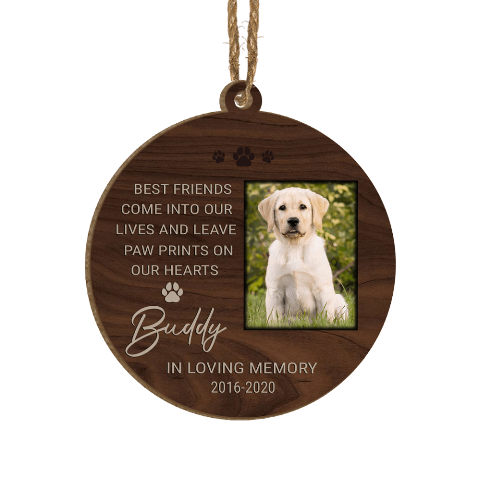 Best Friends come into our lives and leave paw prints on our hearts - Personalized Ornament