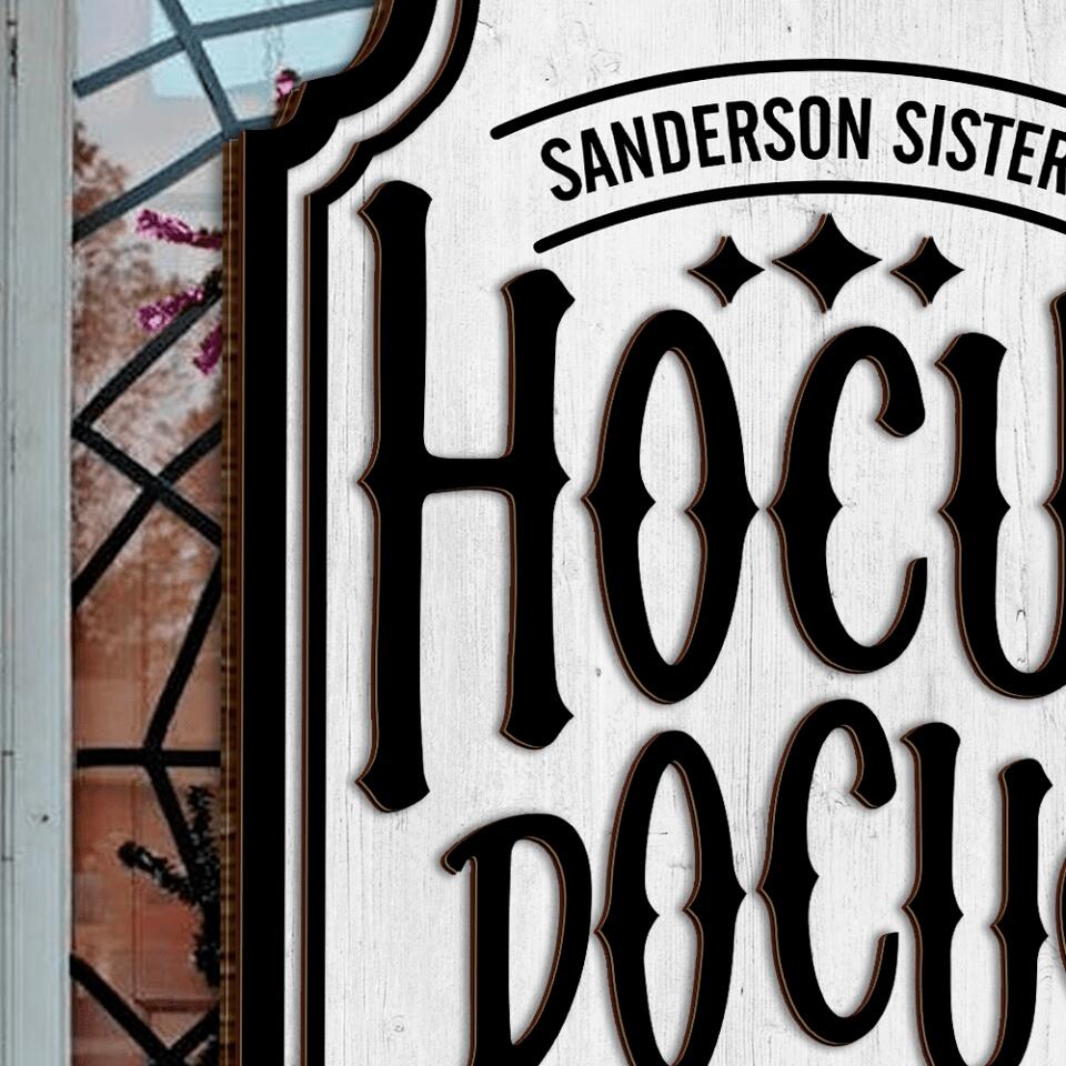 Hocus Pocus Co Ecnhanted Broom Sign, Great For Halloween Rustic Sign And Decoration - Personalized 2 Layer Sign