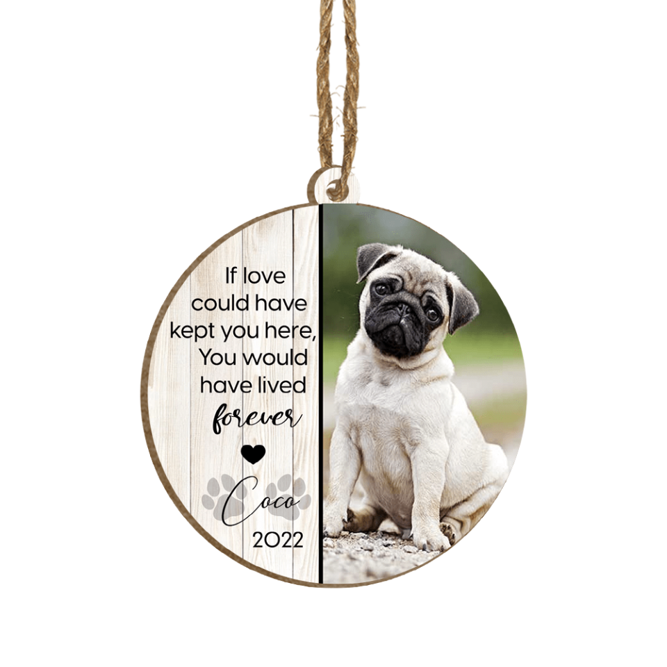 No Longer By Our Side - Personalized Pet Sympathy Gift - Christmas Photo Ornament