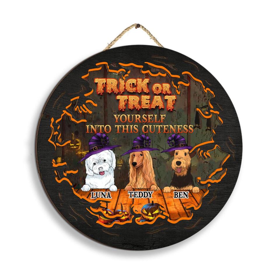 Trick Or Treat Yourself Into This Cuteness - Personalized 2 Layer Sign