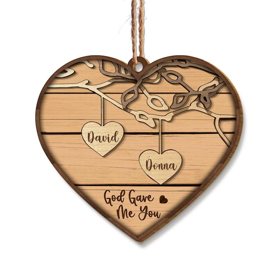 Personalized Wood Ornament Couples | Couples Custom Ornament