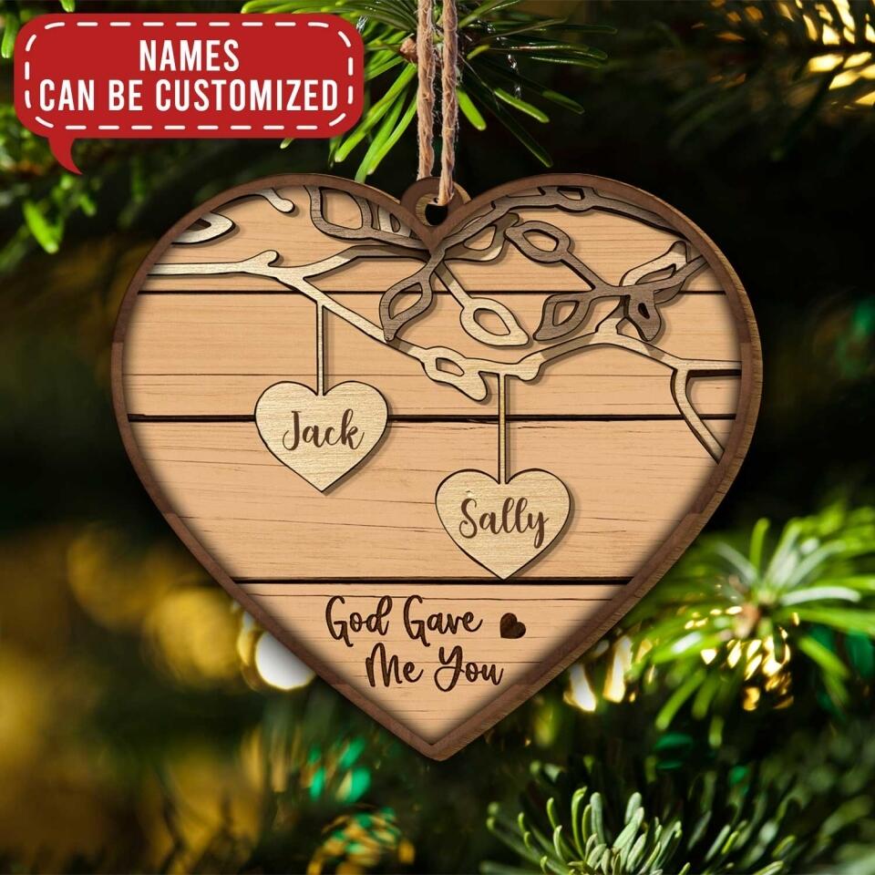 Personalized Wood Ornament Couples | Couples Custom Ornament