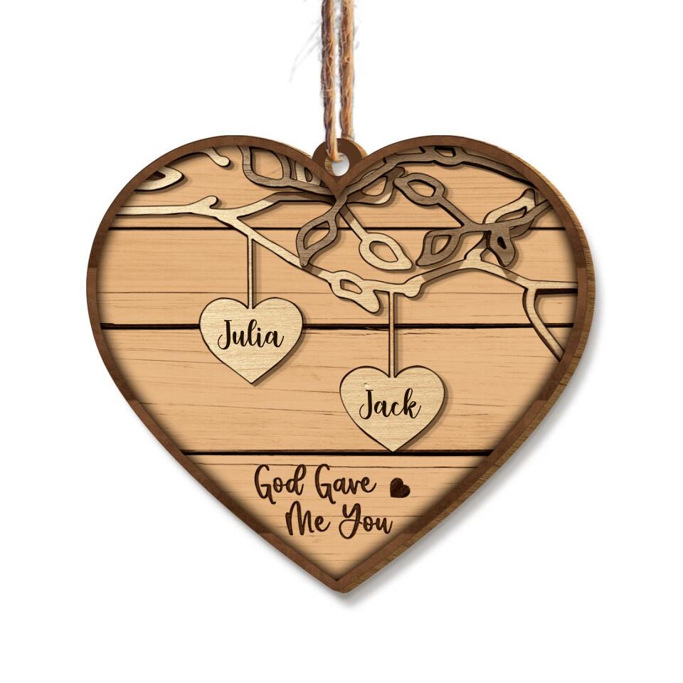 Personalized Wood Ornament Couples | Couples Custom Ornament