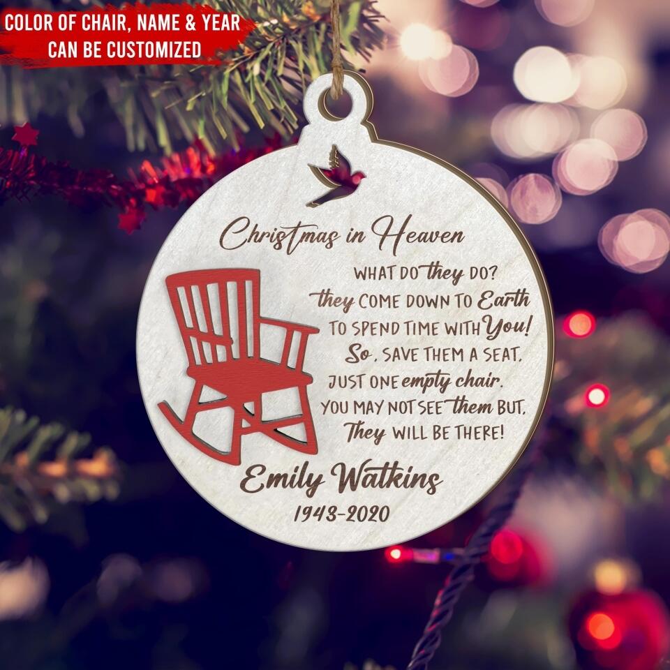 Christmas in Heaven - Personalized Memorial Christmas Ornament, Bereavement Gift