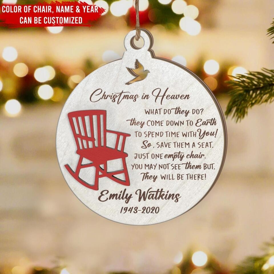 Christmas in Heaven - Personalized Memorial Christmas Ornament, Bereavement Gift