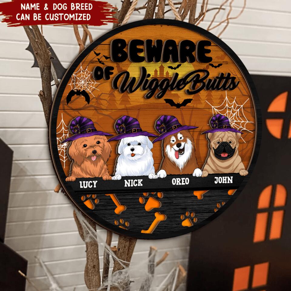 Beware Of The WiggleButts - Personalized 2 Layer Sign