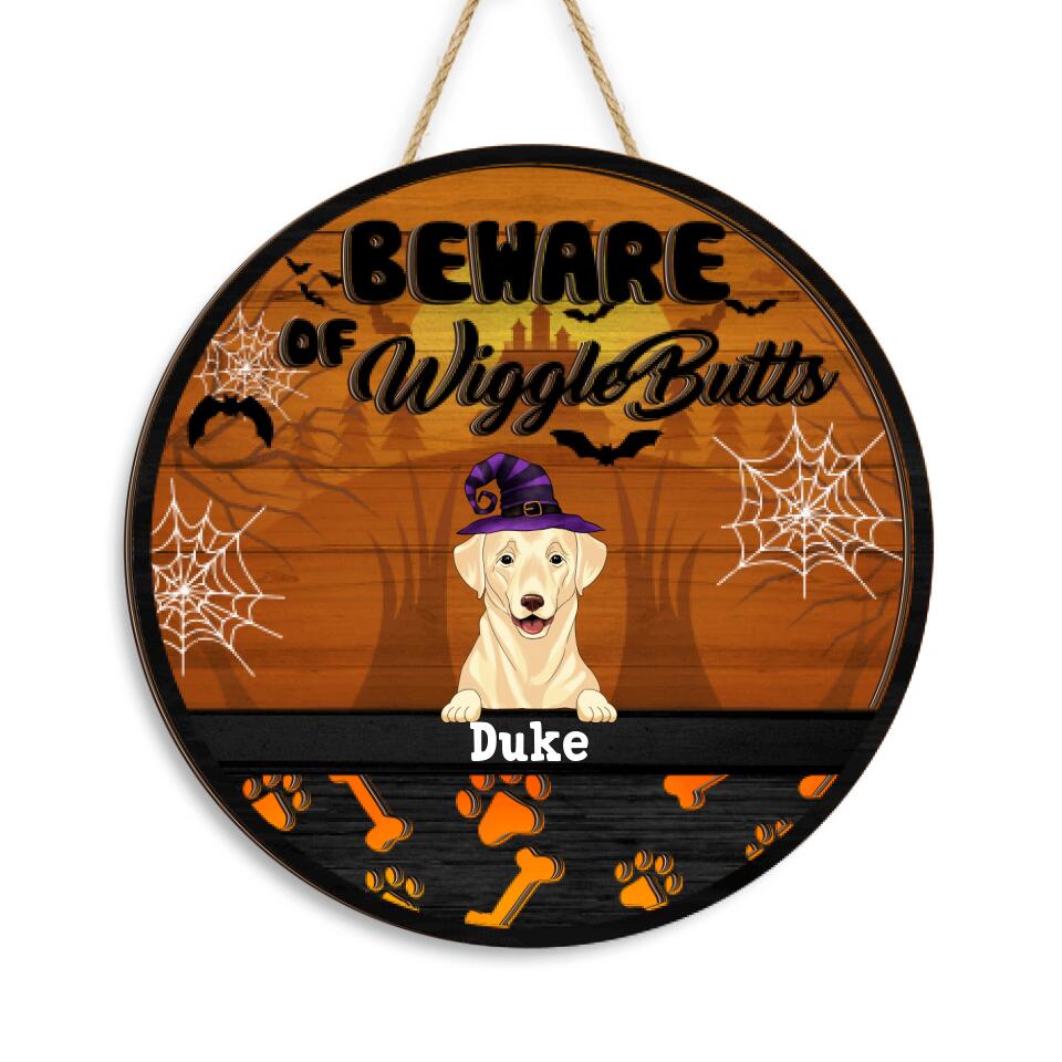 Beware Of The WiggleButts - Personalized 2 Layer Sign