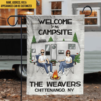 Welcome to our campsite - Personalized Garden Flag