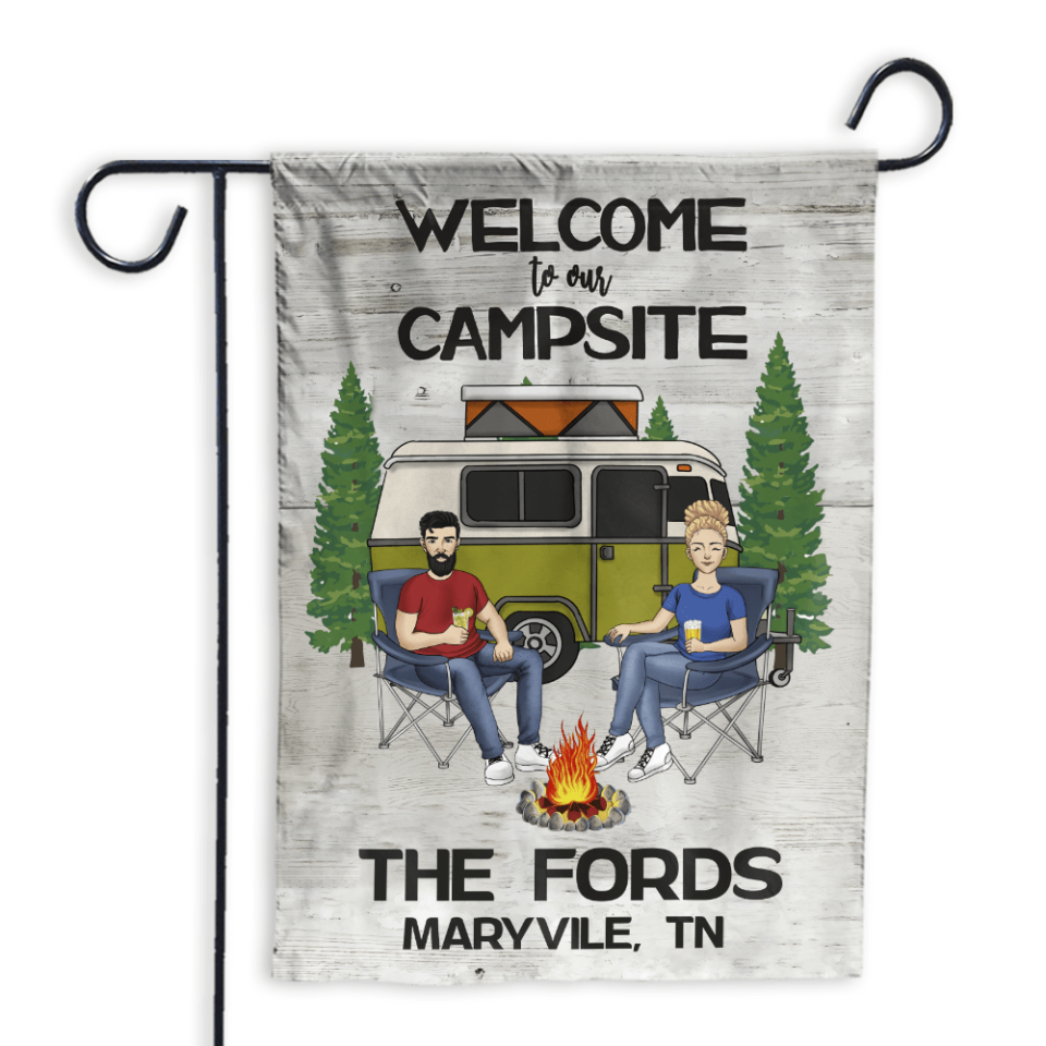 Welcome to our campsite - Personalized Garden Flag