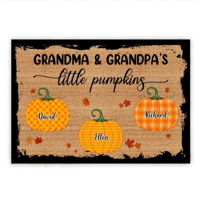 Grandma's & Grandpa's Little Pumpkin - Personalized Doormat, Home Decor