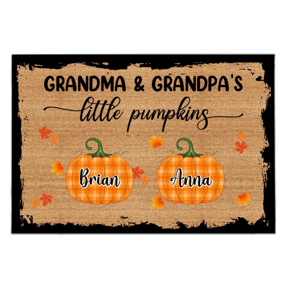 Grandma's & Grandpa's Little Pumpkin - Personalized Doormat, Home Decor