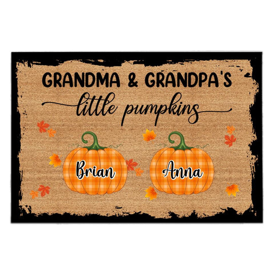 Grandma's & Grandpa's Little Pumpkin - Personalized Doormat, Home Decor