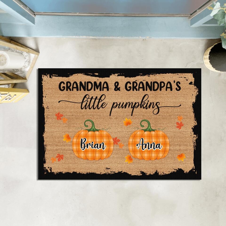 Grandma's & Grandpa's Little Pumpkin - Personalized Doormat, Home Decor