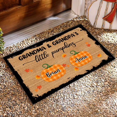 Grandma's & Grandpa's Little Pumpkin - Personalized Doormat, Home Decor