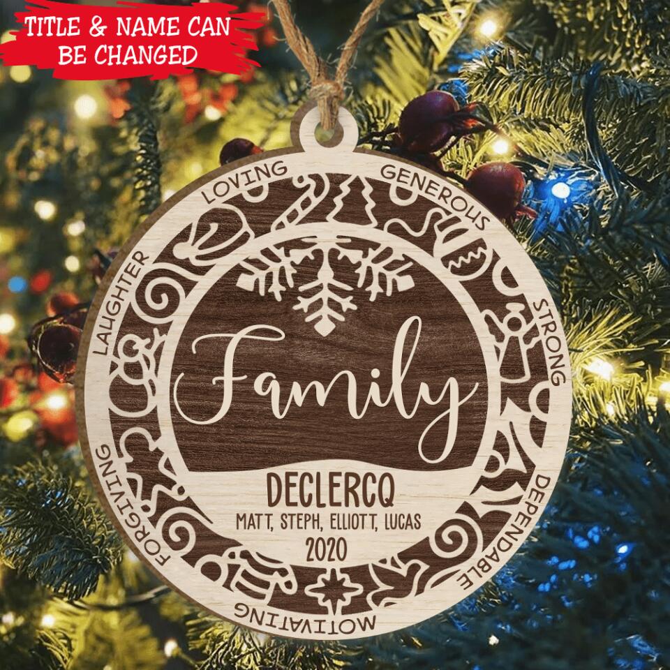 Family Christmas Ornament - Personalized Wooden Ornament, Gift For Family, Friend