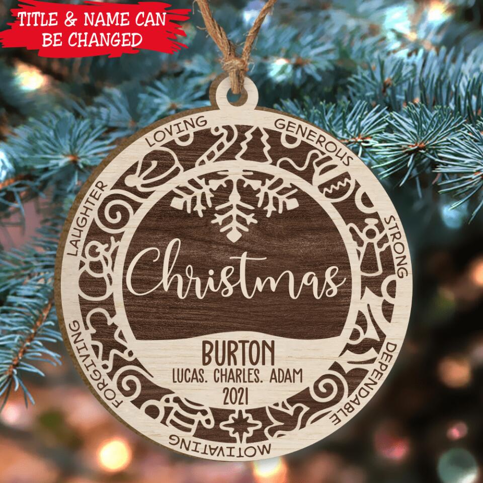 Family Christmas Ornament - Personalized Wooden Ornament, Gift For Family, Friend