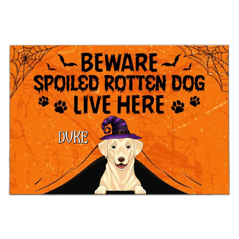 Beware Spoiled Rotten Dogs Live Here - Personalized Doomat