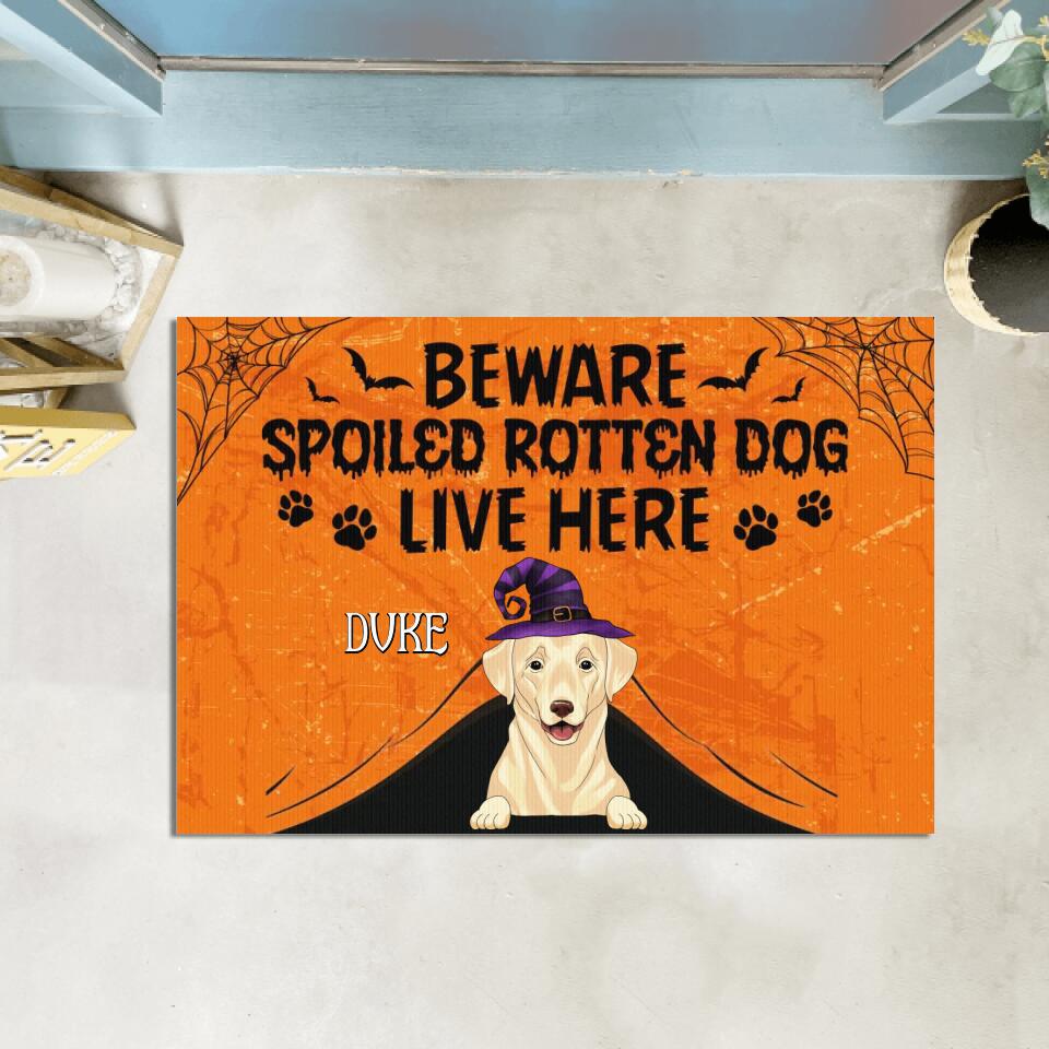 Beware Spoiled Rotten Dogs Live Here - Personalized Doomat