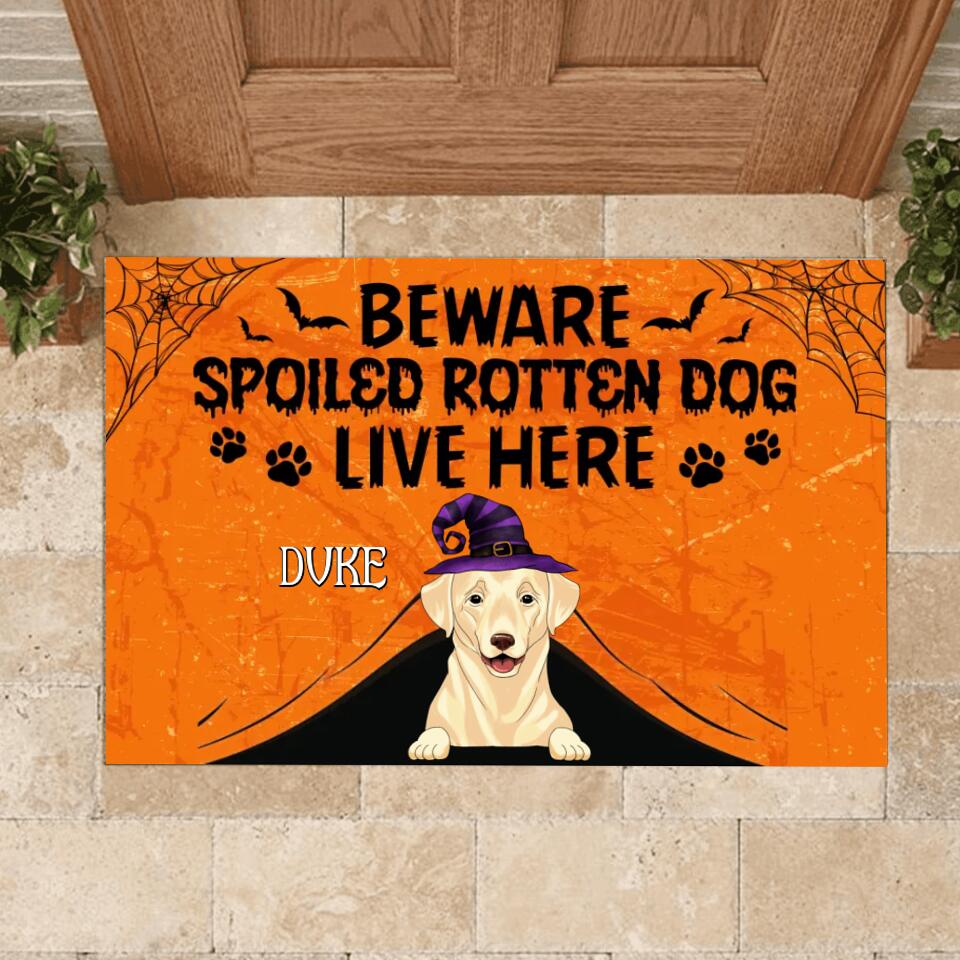 Beware Spoiled Rotten Dogs Live Here - Personalized Doomat