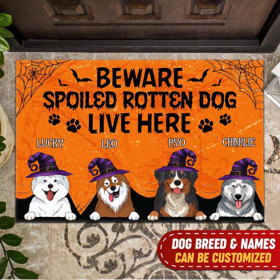 Beware Spoiled Rotten Dogs Live Here - Personalized Doomat