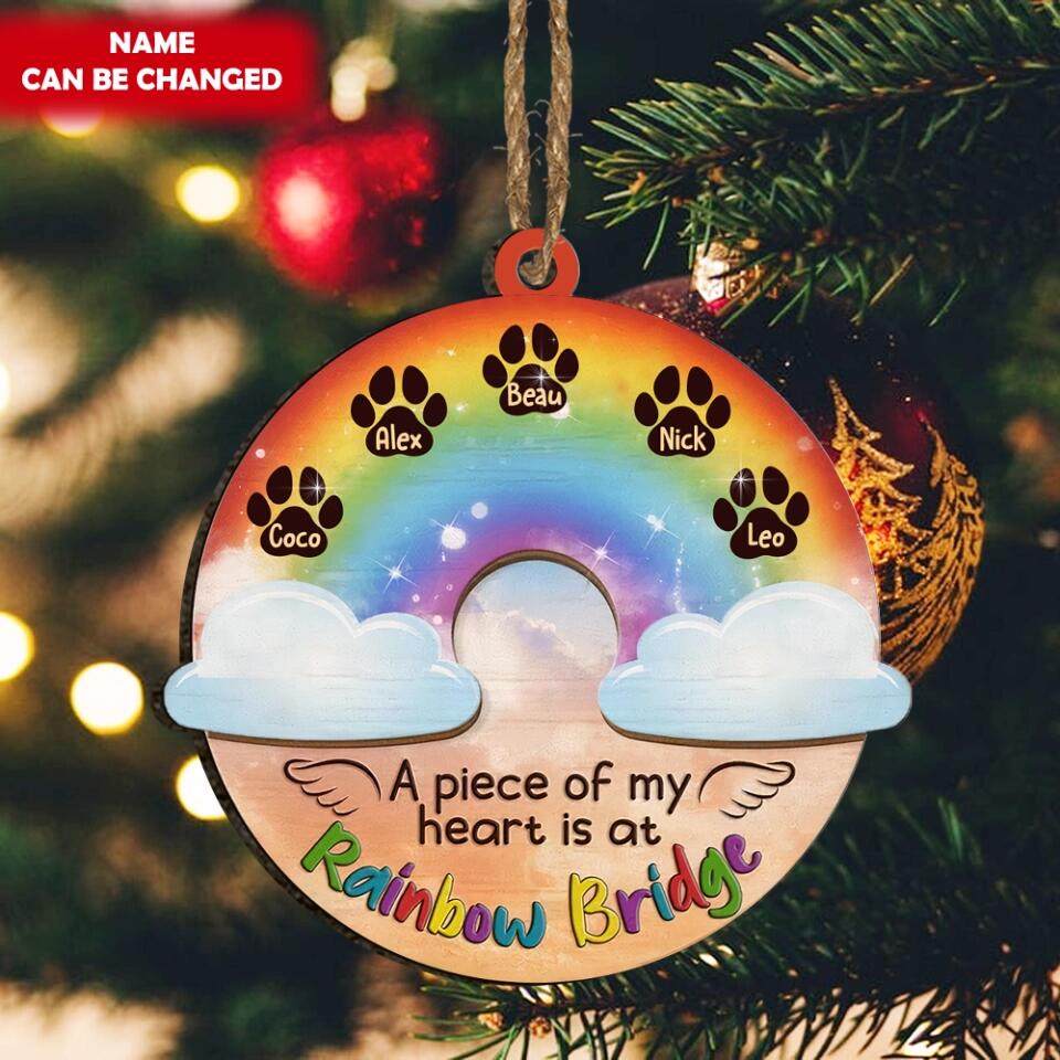 Rainbow Bridge Pet Memorial Personalized Christmas Ornament