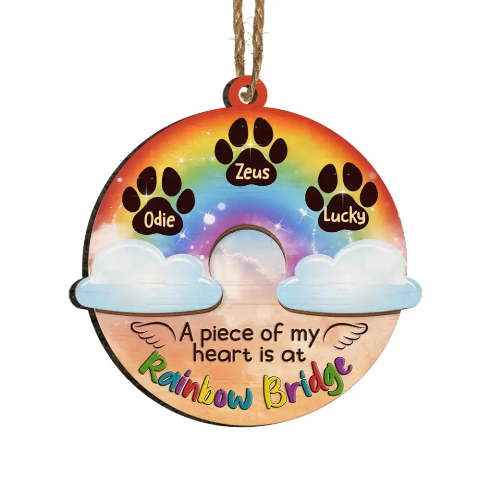 Rainbow Bridge Pet Memorial Personalized Christmas Ornament