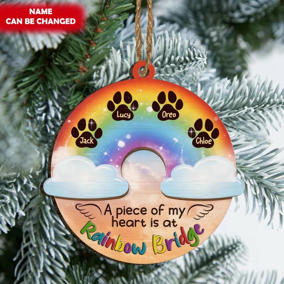 Rainbow Bridge Pet Memorial Personalized Christmas Ornament