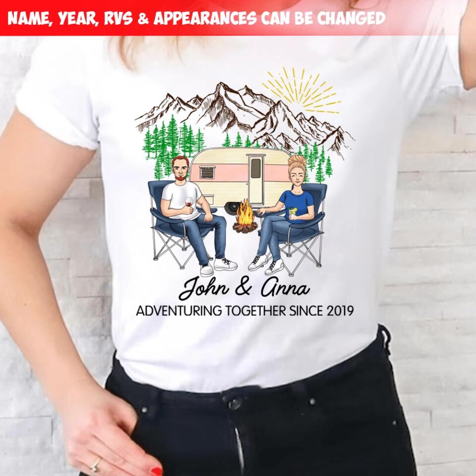 Adventuring Together, Personalized  Gift  For Camping  Lover - Personalized  T-shirt