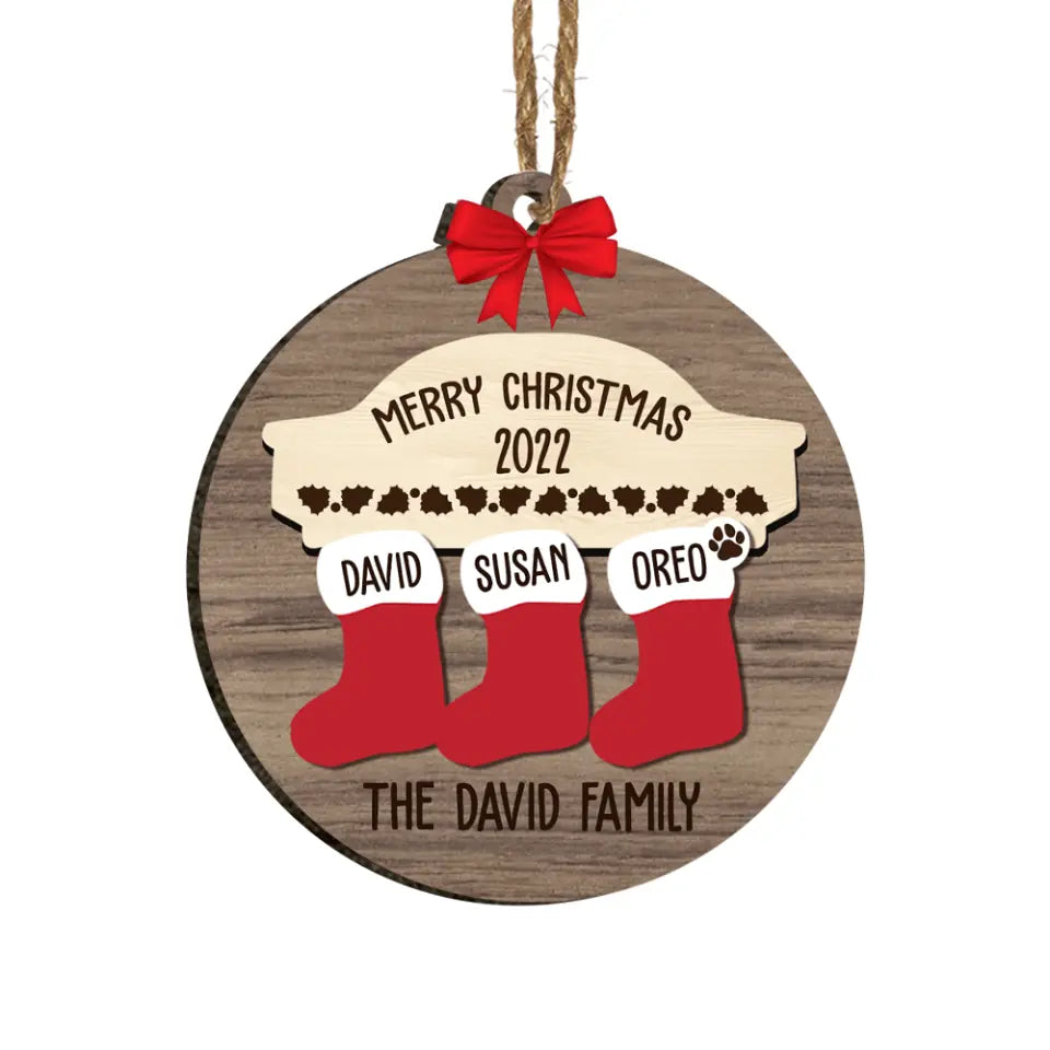 Personalized Family Christmas Ornaments - Personalized Wooden Christmas Ornament