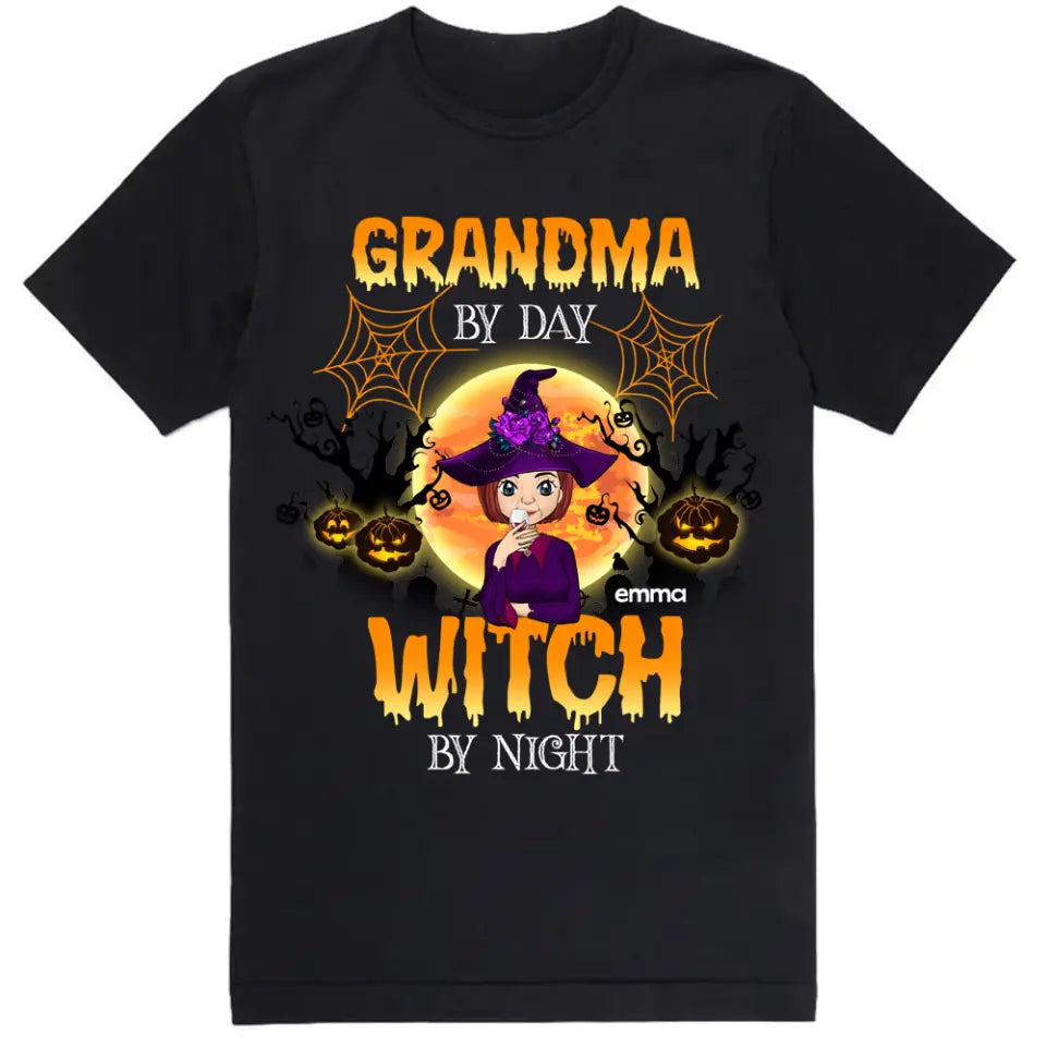 Grandma By Day Witch By Night - Personalized T-Shirt