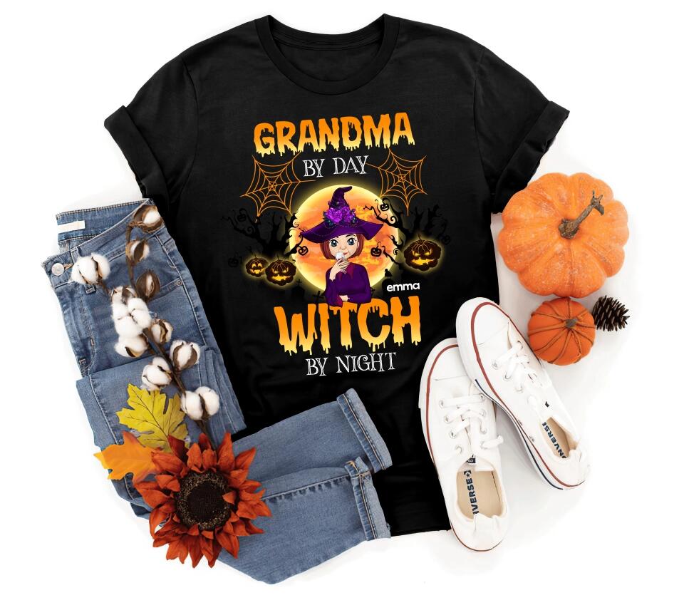 Grandma By Day Witch By Night - Personalized T-Shirt
