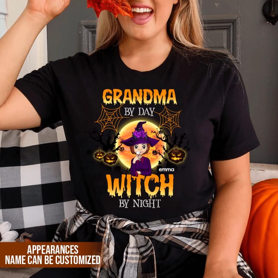 Grandma By Day Witch By Night - Personalized T-Shirt