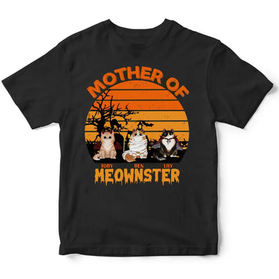 Mother Of Meownsters - Personalized T-shirt, Halloween Gift For Cat Lovers, Cat Mom