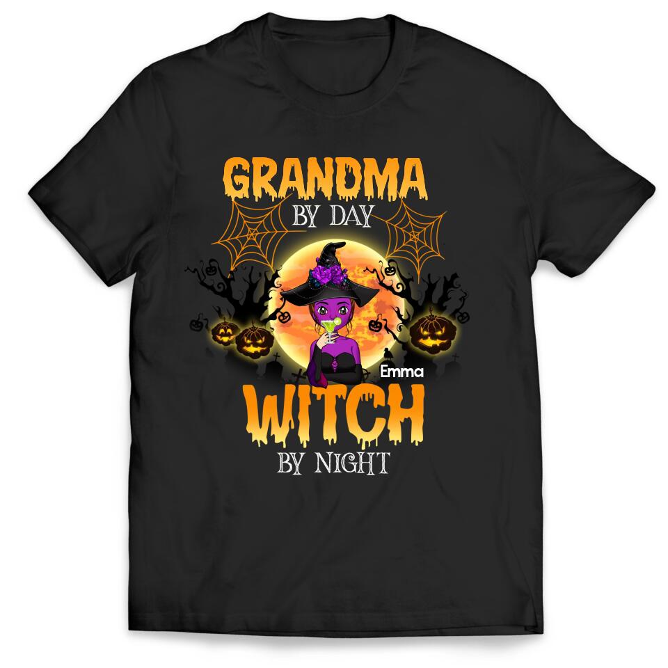 Grandma By Day Witch By Night - Personalized T-Shirt