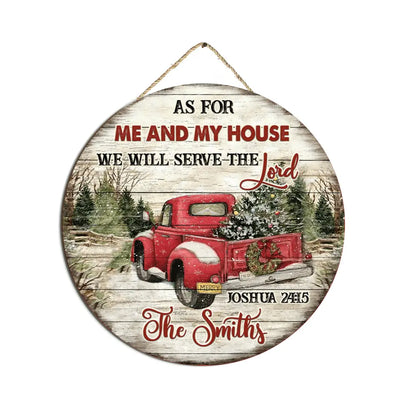 As For Me And My House We Will Serve The Lord - Personalize Wooden Sign