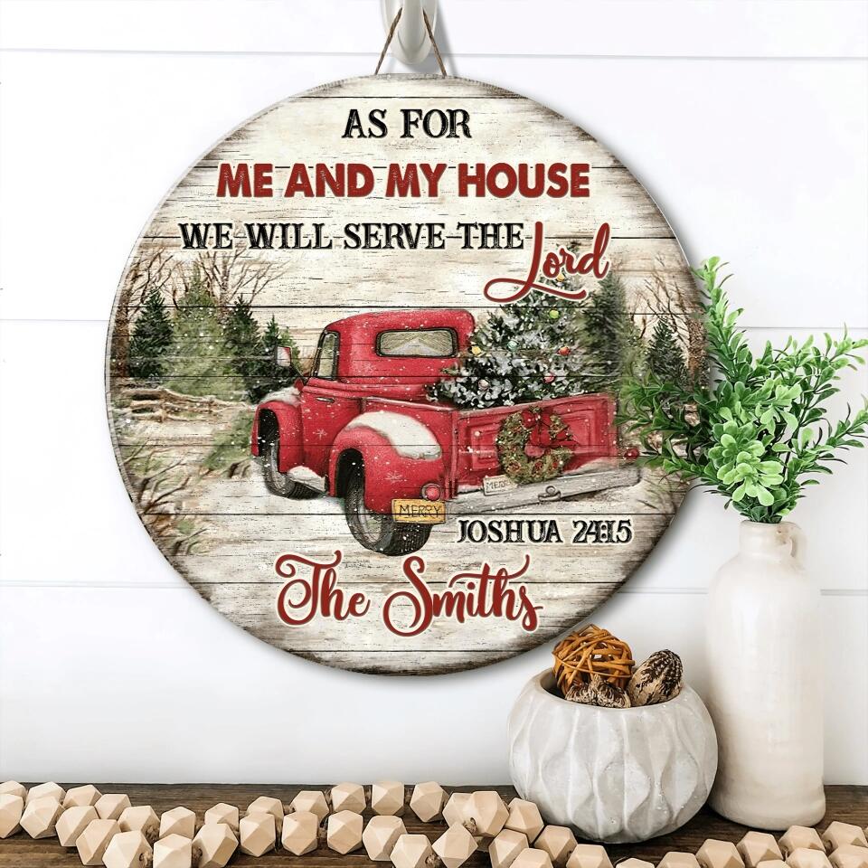 As For Me And My House We Will Serve The Lord - Personalize Wooden Sign