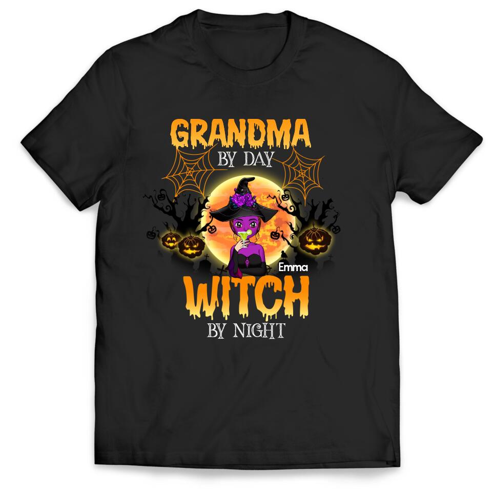 Grandma By Day Witch By Night - Personalized T-Shirt