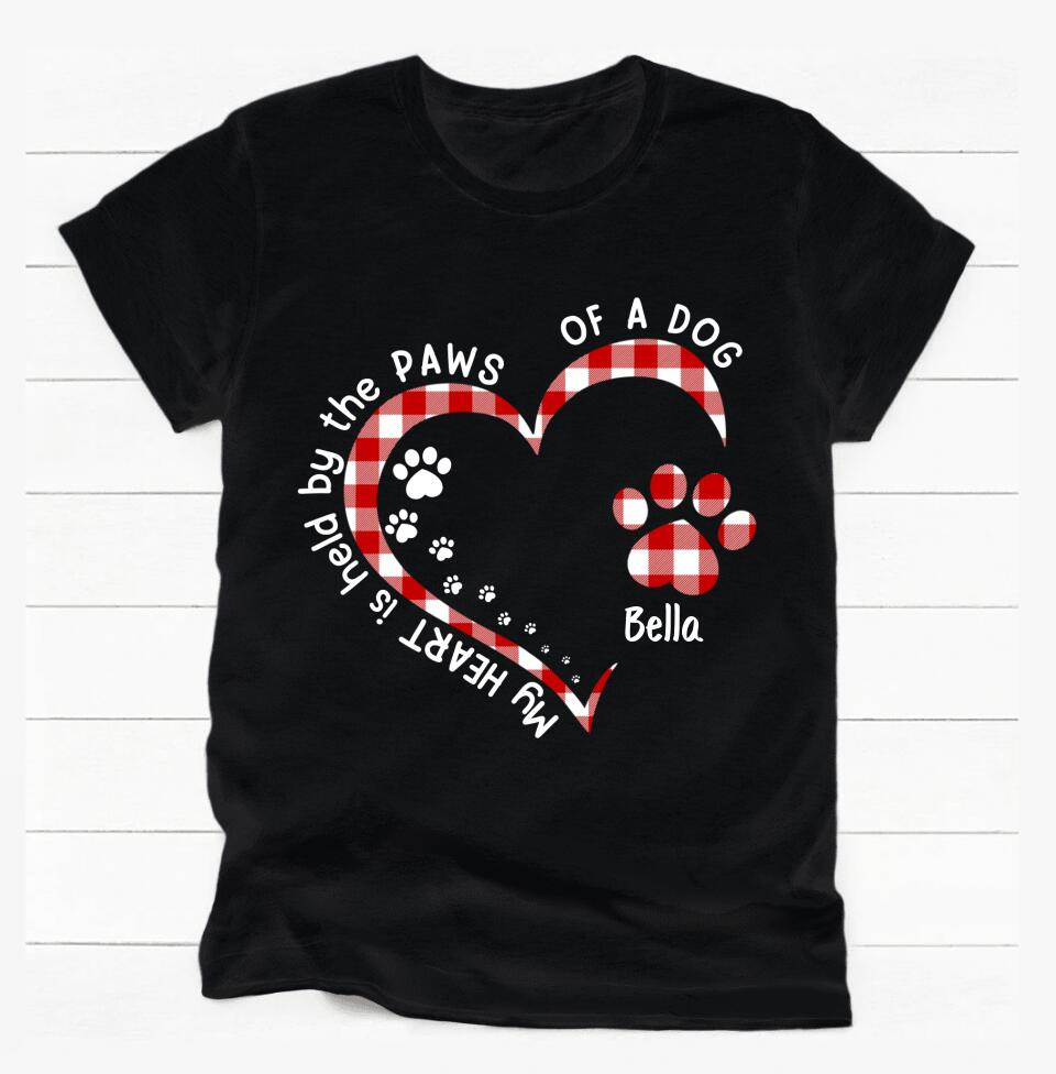 My Heart Is Held By The Paws Of A Dog - Personalized T-shirt