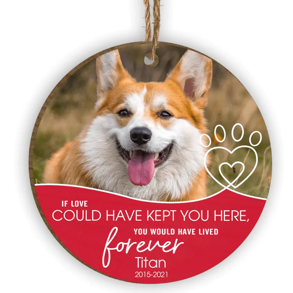 If Love Could Have Kept You Here - Pet Memorial Ornament with Photo - Dog Memorial Ornament