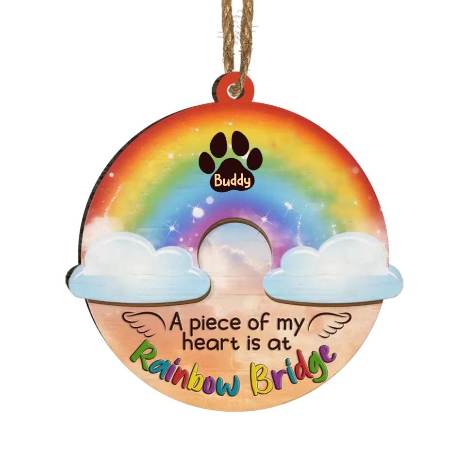 Rainbow Bridge Pet Memorial Personalized Christmas Ornament