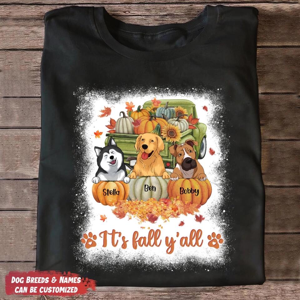 It's Fall Y'All - Personalized Tshirt, Gift For Dog Lover