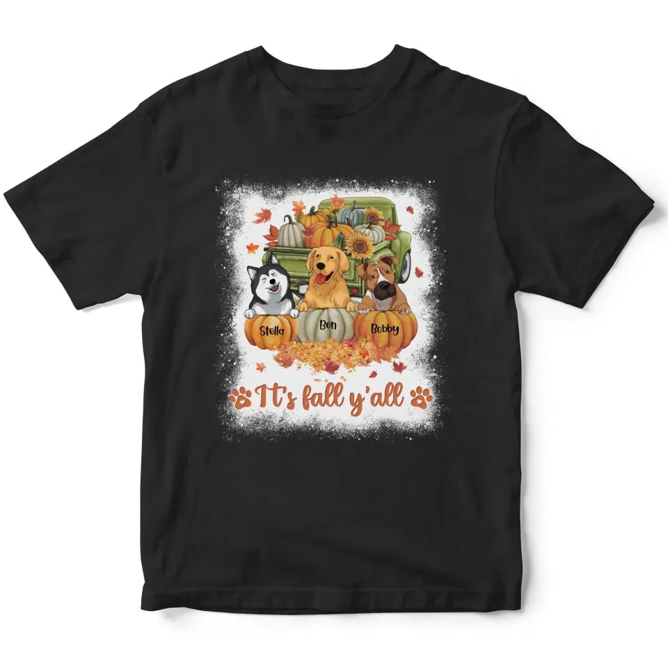 It's Fall Y'All - Personalized Tshirt, Gift For Dog Lover