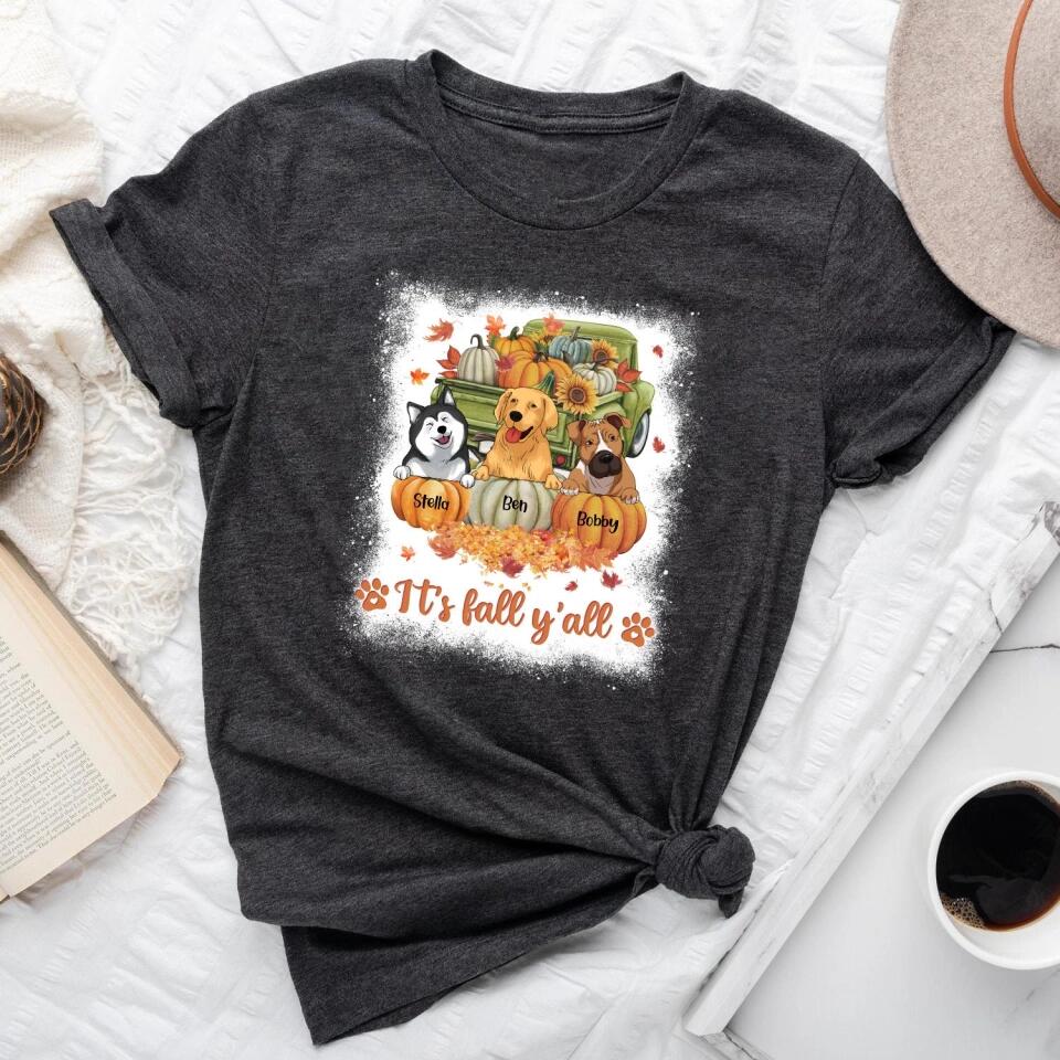 It's Fall Y'All - Personalized Tshirt, Gift For Dog Lover
