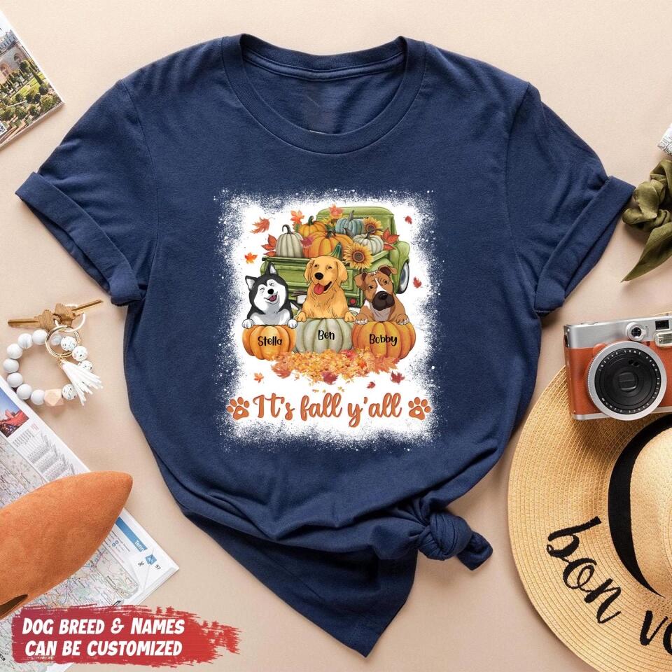 It's Fall Y'All - Personalized Tshirt, Gift For Dog Lover